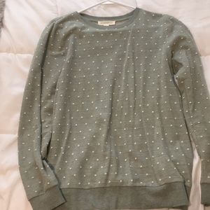 Green Sweater, White Polka Dots